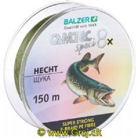 4005652859606 - Camtec Speci 8x fletline - Rullekapacitet:150M. - Brudstyrke:12kg. - Farve:Mørkgrøn - Variant:Pike - 001 2077 0