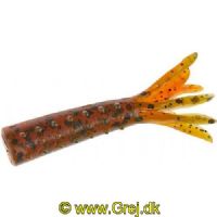 4005652861678 - Shirasu Street Hairy Tubes - 40mm. - Vægt:0.8g. - Farve:Green Pumpkin/Amber Red - Baittype:Flydende - Smag/duft:Blækspr