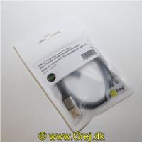 4040849492969 - USB-C to USB-A Textile cable with metal plugs - 1 meter