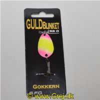 5740028800279 - GuldBlinket - 3,2 gram - Forside: Pink/Gul m/gimmer - Bagside: Sort m/glimmer - Farvenavn: Gokkern