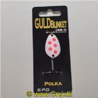 5740028800378 - GuldBlinket - 3,2 gram - Forside: Hvid m/røde prikker - Bagside: pink m/hvide priker - Farvenavn: Polka