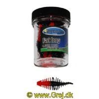 747191999965 - Waterstar - Rubber Baits - Model: Fat Boy - 4,5 cm - 10 stk. - Farve: Rød/Sort - Smag: Banan