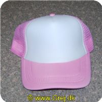 CAPPINK - Pink cap med skum i det forreste samt rund solskygge og nylon net bagerst