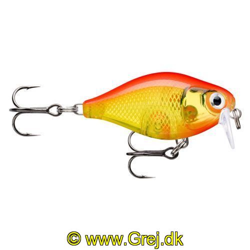 022677339634 - Rapala X-Light series - 3,5cm/4g - Gold Fluores Red - Arbejdsdybde: 0,9 - 1,2m - Crank 03 Shallow Runner