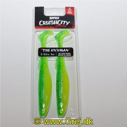 022677356082 - Rapala The Kickman NE 5 - Lime Chartreuse - Soft Bait 12,5 cm - 2 stk