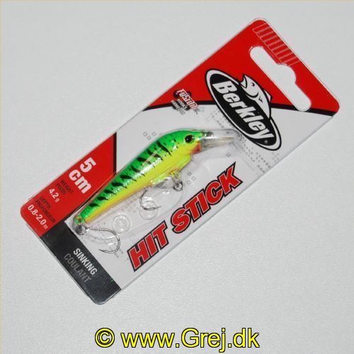 028632936719 - Berkley Hot Stick wobler - 5 cm - 4,2 g - Hot Fire Tiger - Synkende (Sinking) - Dybde: 0,8-2m