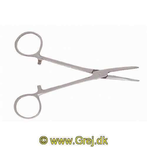 4005652153650 - Arterieklemme, buet - Længde:15cm. - Farve:Sølv - 001 8437 014<br>Artery clamp curved tip 15cm