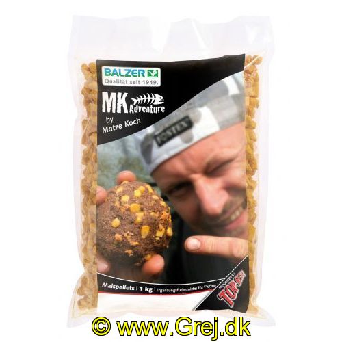 4005652171319 - MK majs pellets med aminosyre - Vægt:1000g. - 001 8599 301<br>The pellets are also excellent for creating Matze’s “Feed Pyramid” which he has presented in a variety of films where there is not enough time for prefeeding. The swelling pellets lure roach and bream. This, in turn, makes carps curious. Fishing then takes place on the pellet rug with boilies. It goes without saying the the pellets are suitable for all species. This feed lends itself even for light float fishing or fishing with feeder basket.