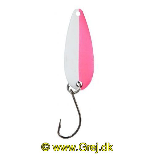 4005652821603 - Pro Staff Series Swindler Spoon - 30mm. - Vægt:2.3g. - Farve:Hvid/pink, UV - 001 6067 208<br>With a tumbling run for more passive trouts. Can be guided extremely slow. Top in the cold season.