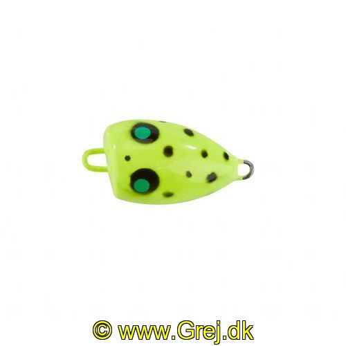 4005652825472 - Popper "Splash” - 30mm. - Vægt:2.8g. - Farve:Gul, UV - 001 6080 000<br>The „Splash“ is perfect for fishing in summer when the fishes are more passive. The Popper is tied to a leader and the hook is baited with natural baits or our Trout Collectors. The popper is twitched over the surface and this creates popping noises and imitates food which is falling in the water and attracts trouts. Can also be used as a pilot float.