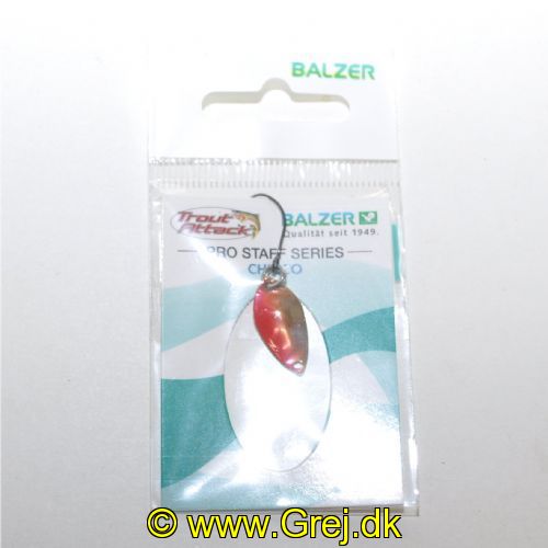 4005652830292 - Pro Staff Series Chicco spoon - 20mm. - Vægt:0.8g. - Farve:Red-Gold-Glitter - 001 6082 006<br>Extra-small and light spoons for fishing in summer when the trout are in the upper layers of water and look-out for small bait. Most colours are on the muted side, which has proved extremely effective on passive fishes.