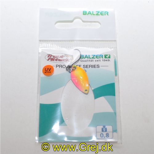 4005652830322 - Pro Staff Series Chicco spoon - 20mm. - Vægt:0.8g. - Farve:Red-Orange-Glitter, UV - 001 6082 009<br>Extra-small and light spoons for fishing in summer when the trout are in the upper layers of water and look-out for small bait. Most colours are on the muted side, which has proved extremely effective on passive fishes.