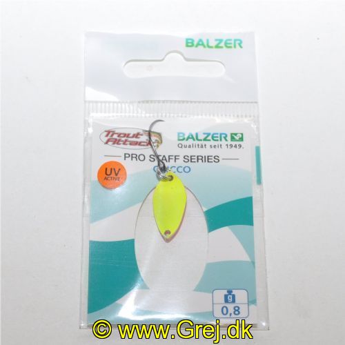 4005652830339 - Pro Staff Series Chicco spoon - 20mm. - Vægt:0.8g. - Farve:Bright Yellow, UV - 001 6082 010<br>Extra-small and light spoons for fishing in summer when the trout are in the upper layers of water and look-out for small bait. Most colours are on the muted side, which has proved extremely effective on passive fishes.