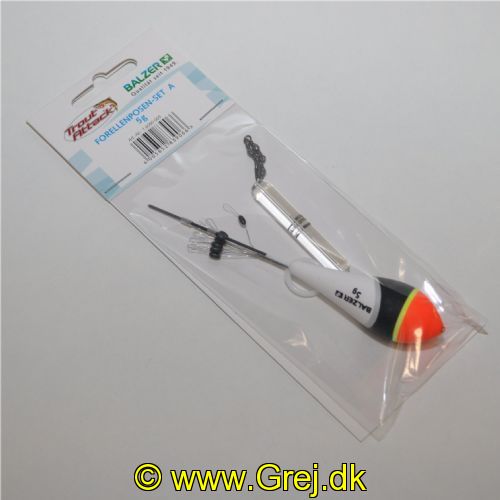 4005652839066 - Trout Attack, A. Slim Jim flåd med glaslod og gummistoppere - Vægt:5g. - 001 6090 005<br>First-class float sets consisting of high-quality trout floats with small bodies, matching glass weights, triple swivels and line stoppers.