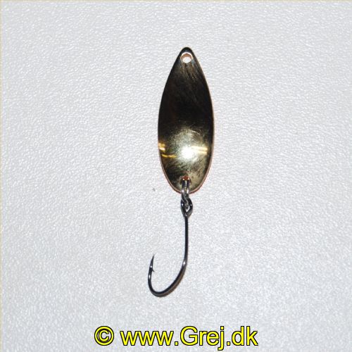 4005652843094 - Metallica Catcher Spoon - 25mm. - Vægt:3.5g. - Farve:Guld/orange glitter, UV - 001 6092 306<br>Sensationally crafted Catcher spoons. The surface of the spoons is brilliantly anodised. In addition, one side has also been varnished, creating intensely striking contrasts. The Catcher is easy to guide and has a stable run, even when quickly reeled in.