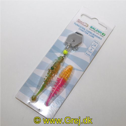 4005652844459 - Trout Collector, gummi chatter lure - Vægt:2.15g. - Farve:Titan - 001 6097 100<br>This bait has it all: We combine the advantages collectors of Cheburashka and Chatter lure. The metal plate provides a high water resistance when retrieving. Since the plate is mounted so that it can move, it swings from left to right with high frequency and really shakes the lure along with the Trout Collector. At the same time, the soft lure has maximum freedom of movement as the hook can move freely. The lure with the golden plate is used in murky water, the one with the titanium-coloured plate in clear water.
Comes with 2 Trout Collectors! The tungsten beads are available in 4 different weights.