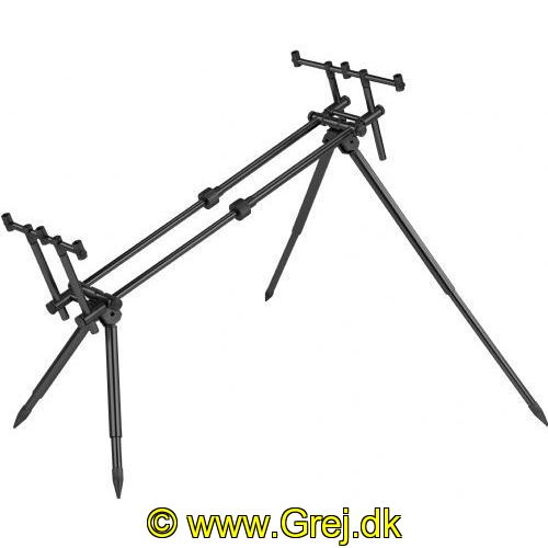 4005652862910 - Metallica Carp stangstativ/rod pod, sort - Vægt:2370g. - Farve:Sort - 001 1947 200<br>The Balzer Metallica Rod Pod made of high-quality anodized aluminium with outstanding features. The ultra-light, yet sturdy and stable material ensures comfortable transport to the water and has a secure stand. Thanks to the clever design, simply fold out your legs and put on the buzzer bars, you’re ready for action in no time. The four height-adjustable legs, the adjustable length and the sliding buzzer bars make it ideal for all purposes. To adjust the legs you have to turn the bars only a little bit to pull them apart. The Rod Pod is delivered in a practical carrying case. Weight: 2370g.