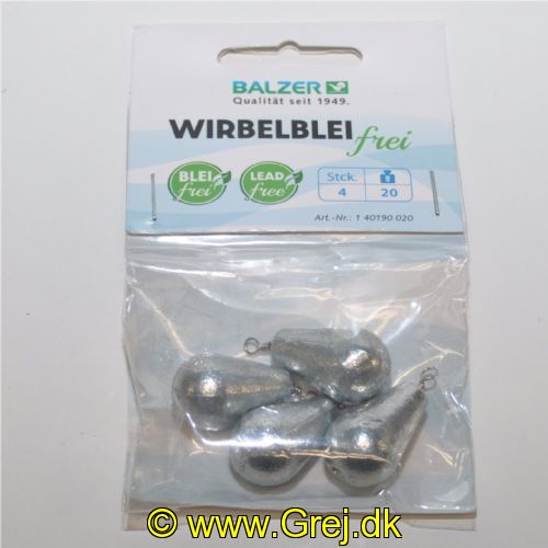 4005652863238 - Swivel Synk - Vægt:20g. - 001 4019 020<br>Non toxic leadfree weights made of zinc.