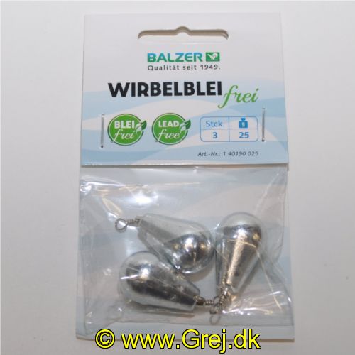 4005652863245 - Swivel Synk - Vægt:25g. - 001 4019 025<br>Non toxic leadfree weights made of zinc.