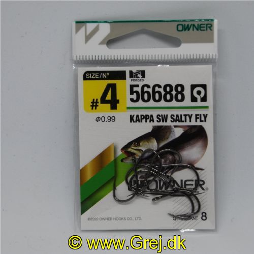 4953873484056 - Owner 56688 Kappa SW Salty Fly - Enkeltkroge - 8 stk - Meget skarpe - Str. 4