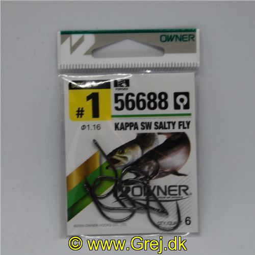 4953873484070 - Owner 56688 Kappa SW Salty Fly - Enkeltkroge - 6 stk - Meget skarpe - Str. 1