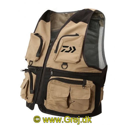 5055161893270 - Daiwa Oliven/Sandfarvet fiskevest - Str. XL