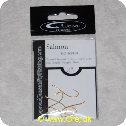 5704011017860 - Salmon enkeltkrog - opadbøjet øje - Gold - 6 stk - str. 8