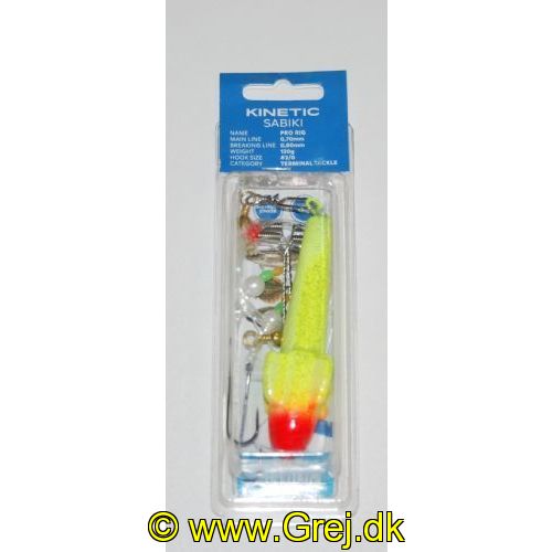 5707461356817 - Sabiki Pro Rig Fladfisk 120g med perler og gult ankerlod og rød target - Krogstr.: 2/0 - Line: 0.70mm