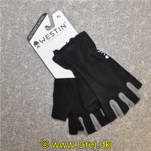 5707549504079 - HLF Fleece half finger gloves - Str. xl - Farve: Sort/Grå - Fleece 