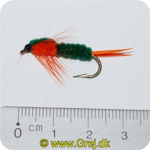 MS022 - Nymphs - Str. 8 - Grøn/Orange Montana crawlers