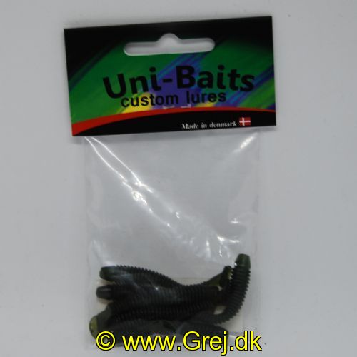 UN0405 - Uni-baits dansk . paddle tail jig med en livlige og lokkende gang i vandet 7 stk Farve : Mørke grøn